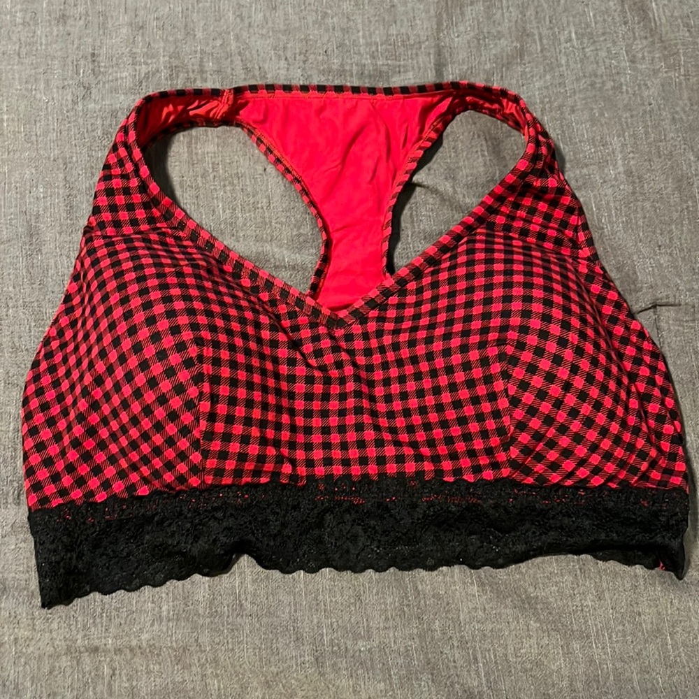 Buffalo plaid bralette